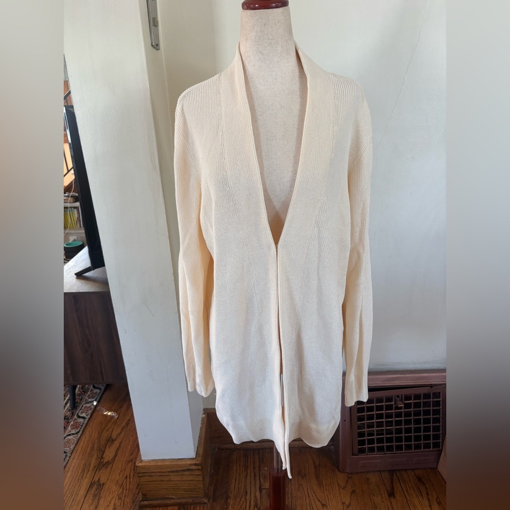 NWT Chico’s buttercream textured midi sweater cardigan XL